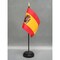 1 American and 1 Spaniard Mini Desk Flags – Set of 2 with Stands, 4"x6" Rayon